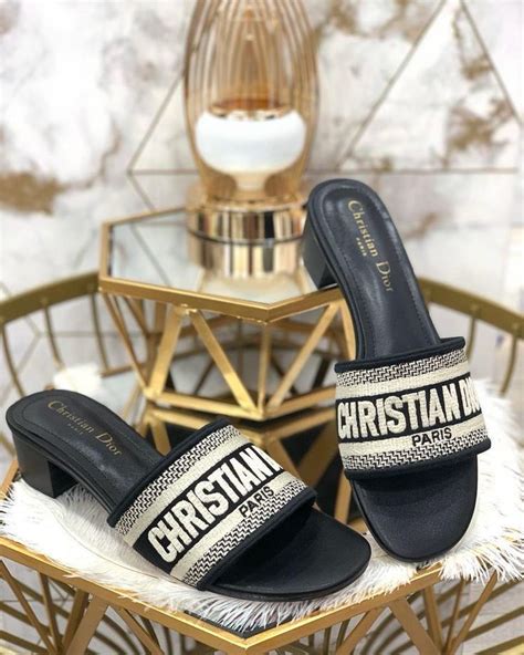 dior gem heeled slide|dior designer sandals.